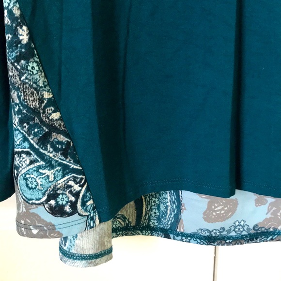 CHICO’S TEAL HIGH/LOW L/S TOP - Picture 3 of 5